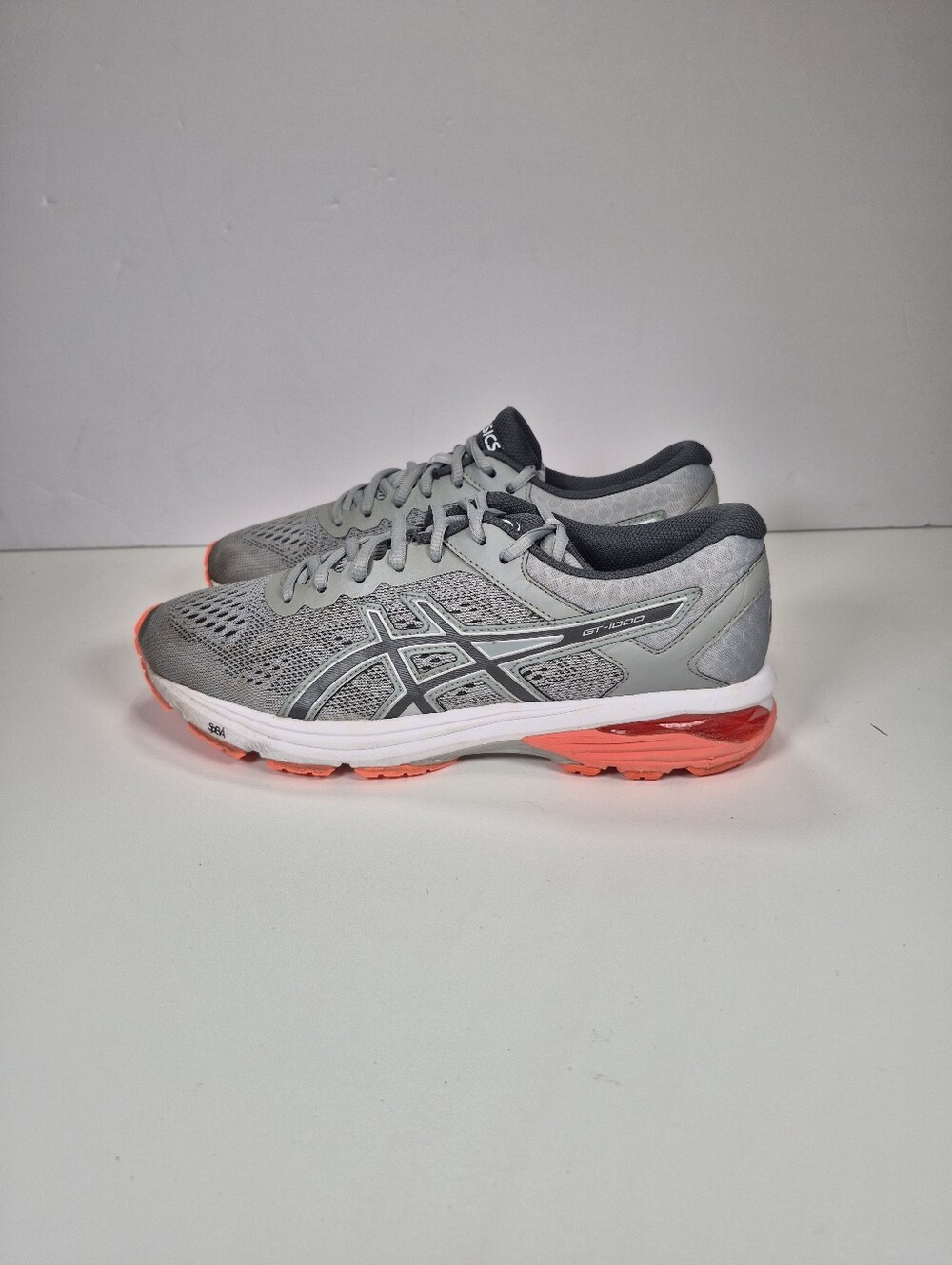 Asics Shoes Women Size 8.5 GT-1000 Running Sneakers Gray Lace Up Logo T7A9N